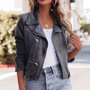 Vici Gray Leather Jacket